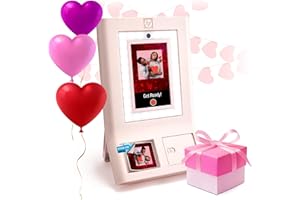 HP Sprocket Photo Booth Machine Instant Color Photo Printer - 10.1" Touchscreen Photobooth, LED Ring Light - Customize w/ 250