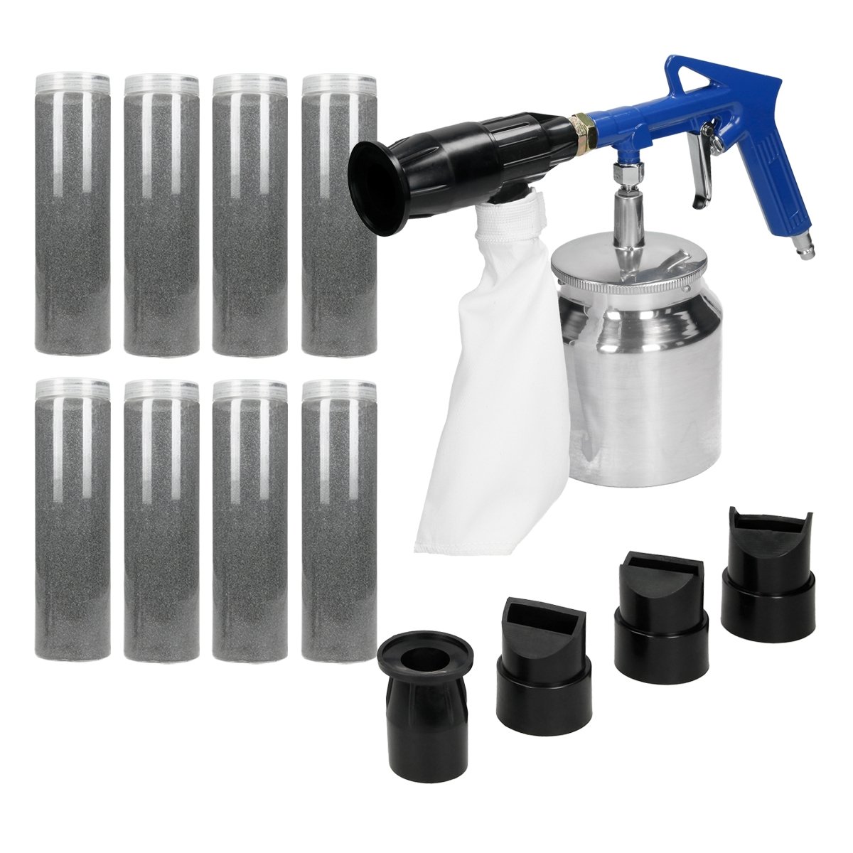 Buy ECD Germany Air sandblaster sandblasting kit 8 pieces 34 bar operating pressure 850 ml