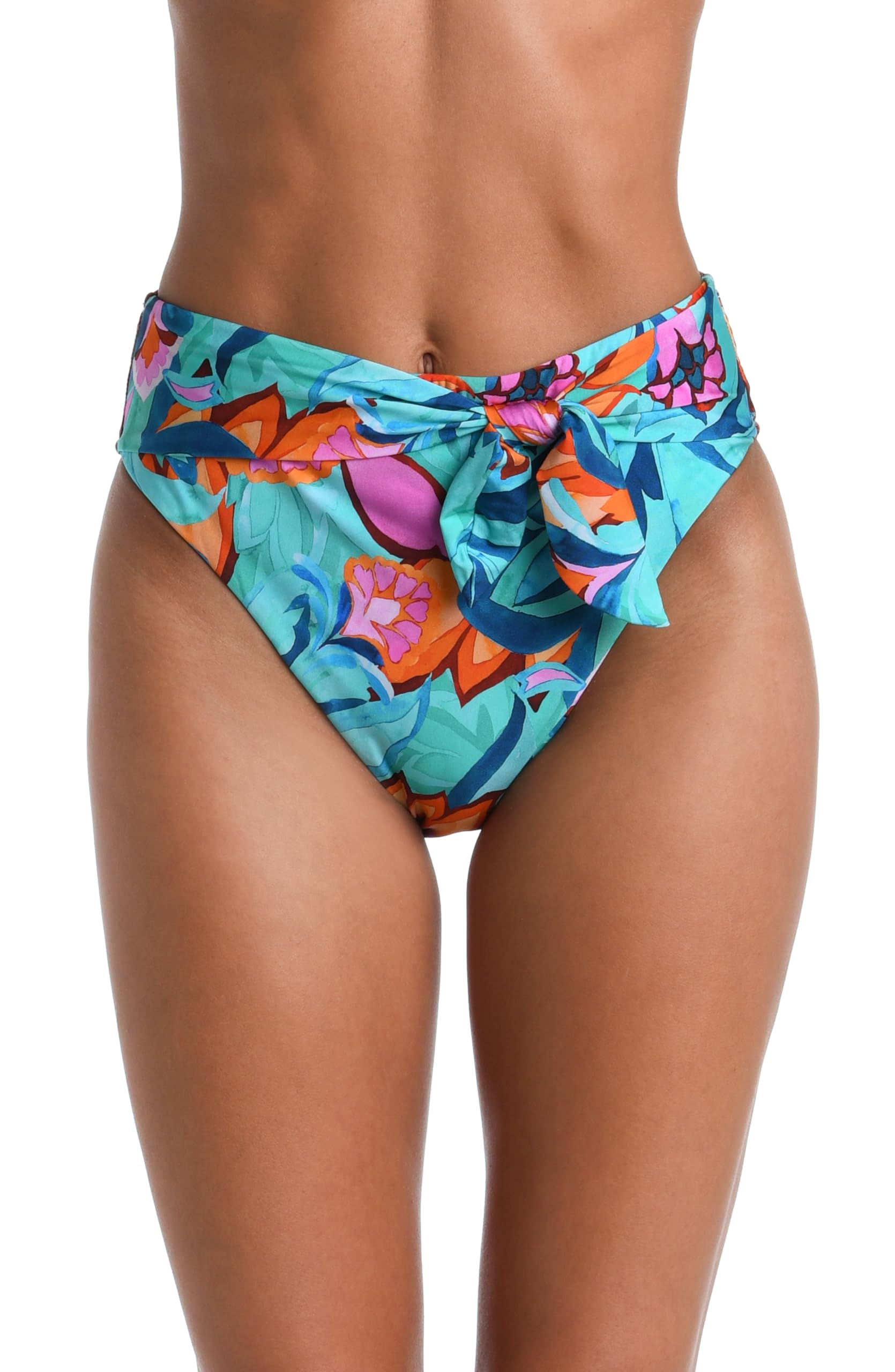 Sunshine 79 Women’s Standard High Waist Pant Bikini Swimsuit Bottom, Multi//Polynesia Tropics