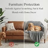 Onarway Waterproof Dog Blanket Large 100x145cm Grey Fleece Bed Sofa Car view 4