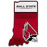 Rico Industries NCAA Ball State Cardinals State Shape Cut Pennant - Home and Living Room Décor - Soft Felt EZ to Hang