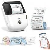 Gearmatte Portable Thermal Printer, Bluetooth Label Maker Machine with Tape, Barcode &amp; Small Receipt Printing Mode, USB Wireless, Compatible with Android iOS Windows macOS