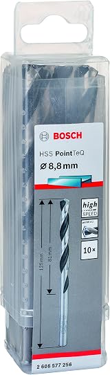 Bosch 10-piece PointTeQ HSS Twist Drill Bit for Metal Ø8.8 mm 81 x 125 mm