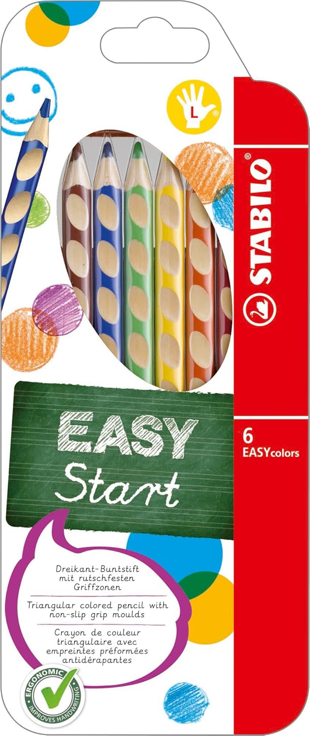 STABILO EASYcolors matite colorate ergonimiche per Mancini colori assortiti Astuccio da 6 Amazon Cancelleria e prodotti per ufficio