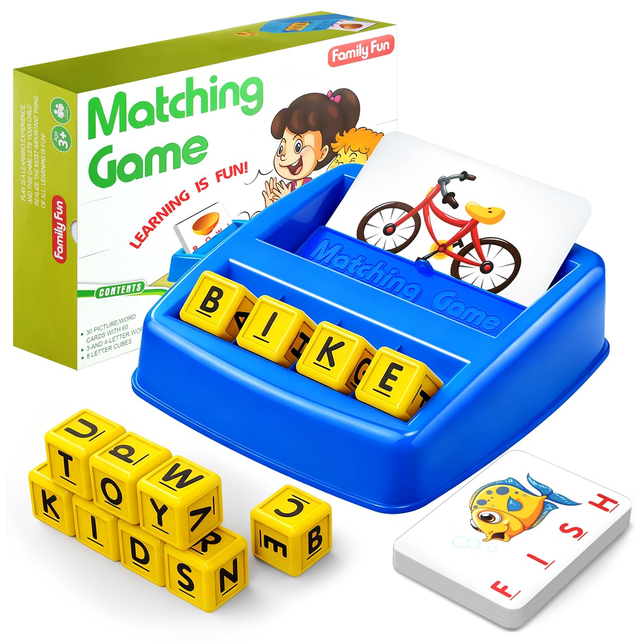 HahaGift Educational Toys for 3 4 5 Year Olds Boys Gifts, Matching Letter Game for Boys Toys age 3 4 5, Letter Recognition Spelling and Reading Learning Montessori Toys for 2 3 Year Olds