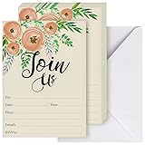 Juvale Invitation Cards - 50 Fill-In Floral Classy