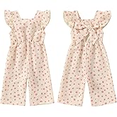 GOOCHEER Toddler Baby Girls Outfit Flower Print Jumpsuit Sleeveless Bowknot Romper Overall Pants Summer Clothes