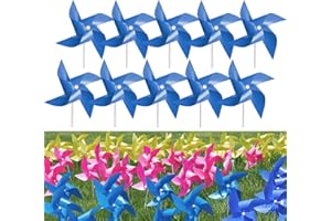 Tsocent 100 Pcs Pinwheels, Dark Blue Color Toy Wind Spinners and Party Favors Gifts for Kids, Outdoor Decorational Pinwheels for Yard and Garden(Dark Blue)