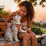 rabbitgoo Cat Harness and Lead Set XS Orange Reflective Adjustable Escape Proof view 9