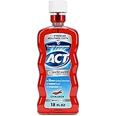 ACT Anticavity Fluoride Rinse Cinnamon 18 oz | Zero alcohol mouthwash, prevents cavities and tooth decay, sodium fluoride 0.05% 532 mL, freshens breath, strengthens teeth