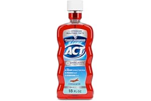 ACT Anticavity Zero Alcohol Fluoride Mouthwash 18 fl. oz., With Accurate Dosing Cup, Cinnamon (Pack of 1)