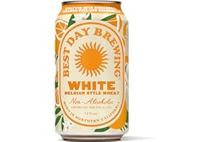 Best Day Brewing Belgian White Non-Alcoholic Craft Beer - 12 Pack - Premium Ingredients incl. Organic Chamomile Flower - ​​Low Carb & Low Calorie (12 fl oz cans)