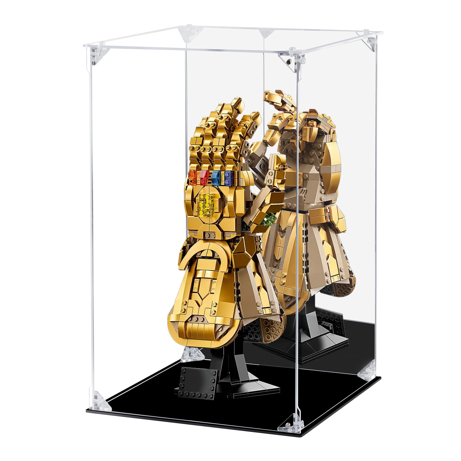 Photo 1 of Acrylic Display Case Clear Action Figure Display Case with Mirrored Back, Dustproof Protection Display Box Alternative Glass Case for Collectibles Figures Models Doll Toys(10x10x15.7 inch, 25x25x40cm)