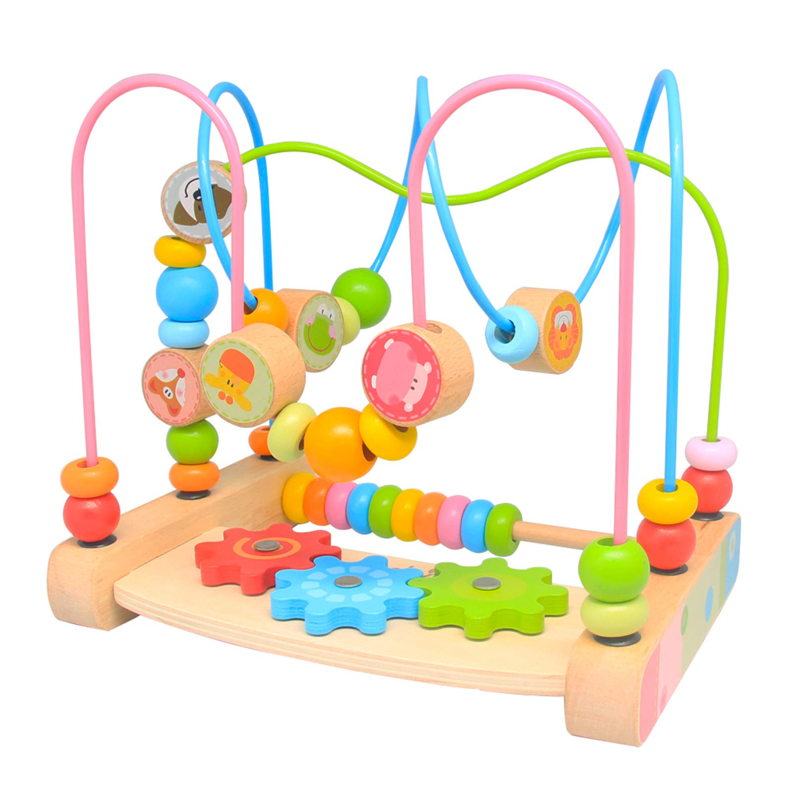 Photo 1 of Bead Maze for Babies 6-12 Months,Wooden Educational Abacus Beads Circle Toddler Toys - Colorful Roller Coaster Activity Game,Great Gift for Babies Toddlers Girls and Boys