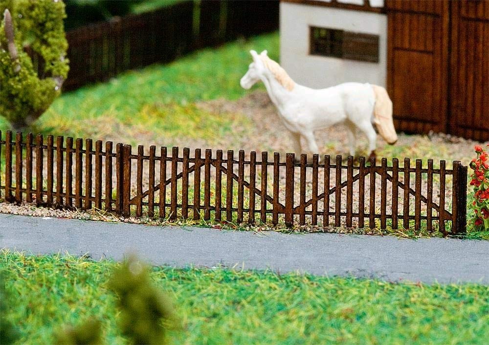 FALLER 272410 Wooden Slatted Fence, Accessory for Model Railway, Model Making