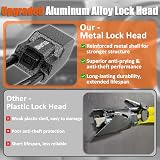 Tevlaphee Upgraded Steering Wheel Lock with Seat Belt Lock Red 3 Keys view 2