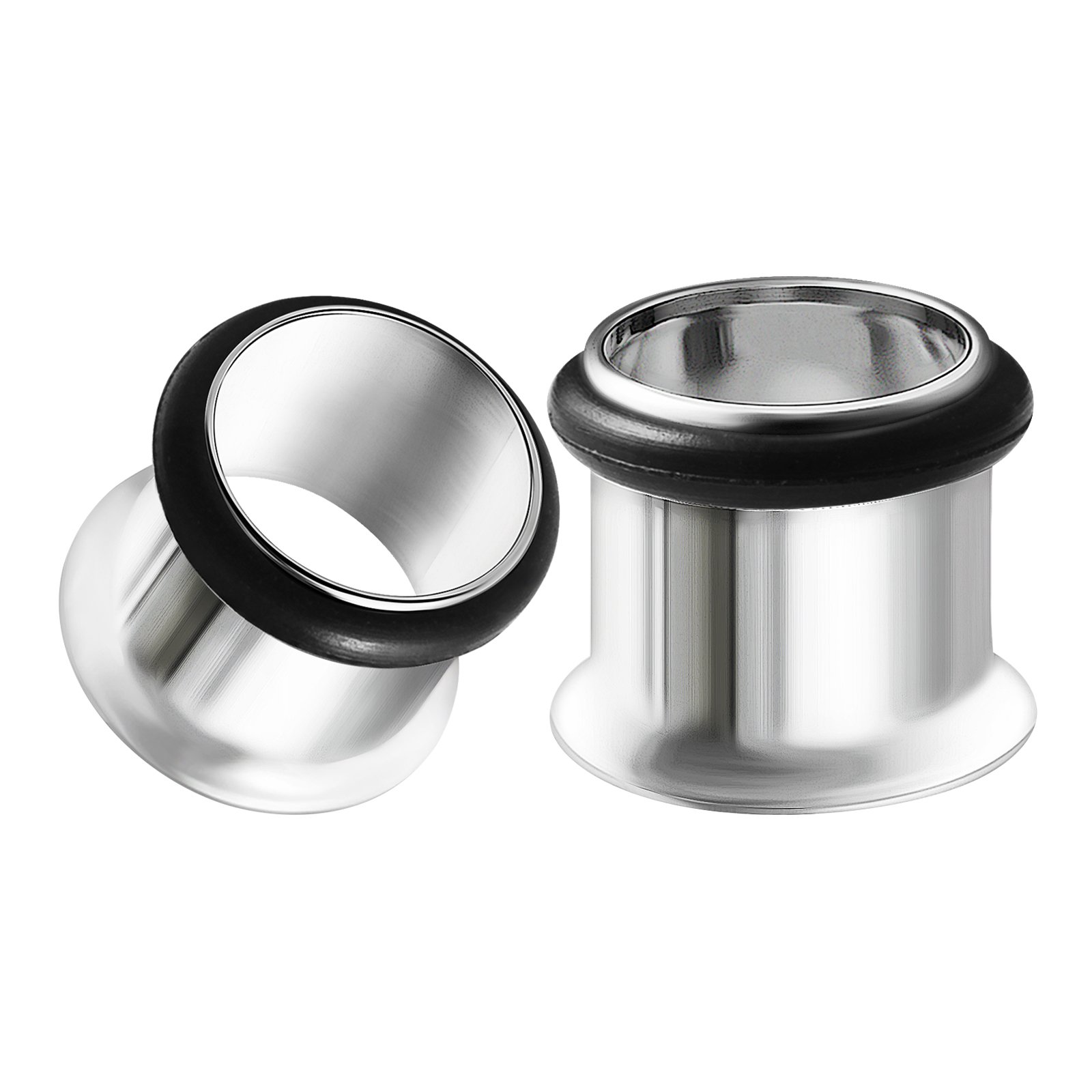 Pair of Surgical Steel Gauges 11 mm Single Flared Piercing Jewellery Ear Tunnel Earring Lobe Stretcher BG0065K