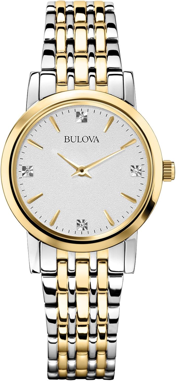 Bulova Ladies Women's Designer Diamond Watch Bracelet Stainless Steel