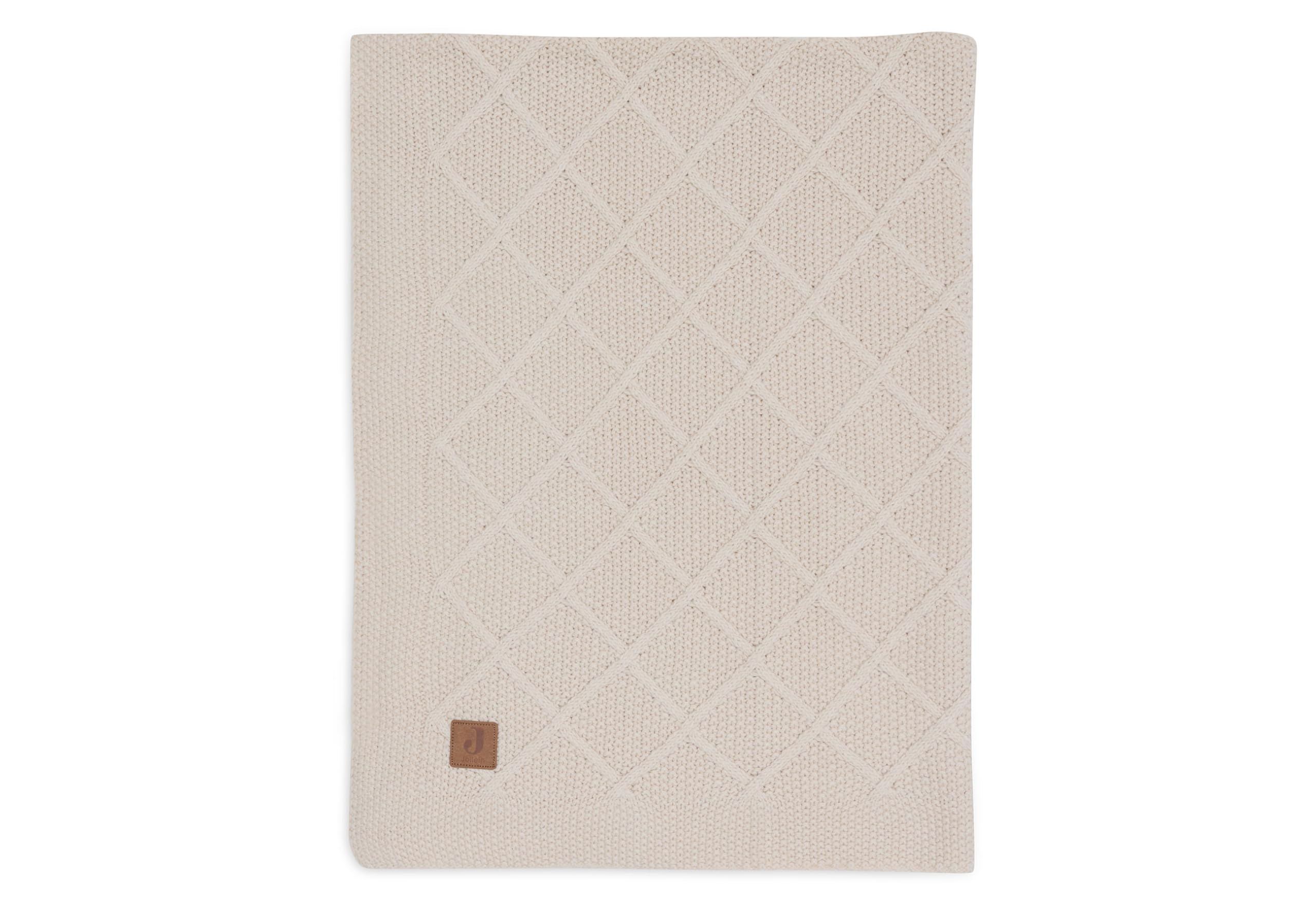 Jollein Baby Blanket Check Knit, Oatmeal - 100 x 150 cm - 60% Cotton, 40% Acrylic - for Cot - 1.0 TOG - Oeko-Tex Certified - Knitting Pattern