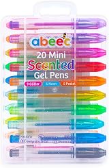 abeec 20 Scented Mini Gel Pens Set with Case Glitter Neon Pastel view 6