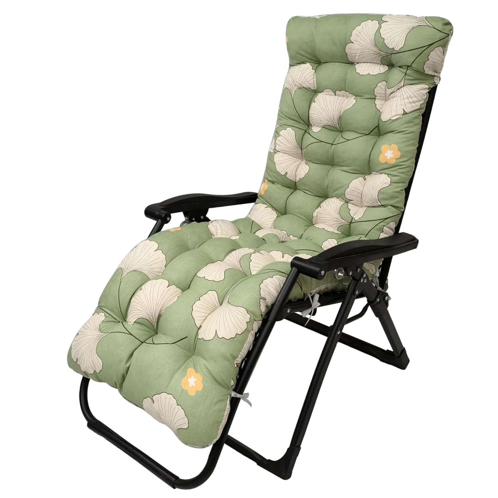 AevQuas Sun Lounger Cushions Only, 170 x 53 cm Rocking Chair Cushion with 6 Ties and Fixed Top Cover Anti-Slip Sunbed Garden Recliner Chair Cushion for Outdoor Beach Porch Swing Patio (No Chair)