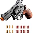 Toy Gun, Soft Bullet Toy Revolver, Game Catapult Toy Gun Foam Blaster, Christmas Birthday Gifts for Boys Kids Adult (Brown)