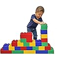 Jumbo Blocks - (42) Piece Big Blocks with Non-Toxic Reusable Markers- 8" x 4" and 4" x 4" Large Building Blocks for Toddlers -Made in The USA - Safe Plastic Blocks by Kids Adventure Jumbo Blocks