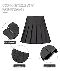 Girls Pleated High Waisted Skirts Golf Tennis
