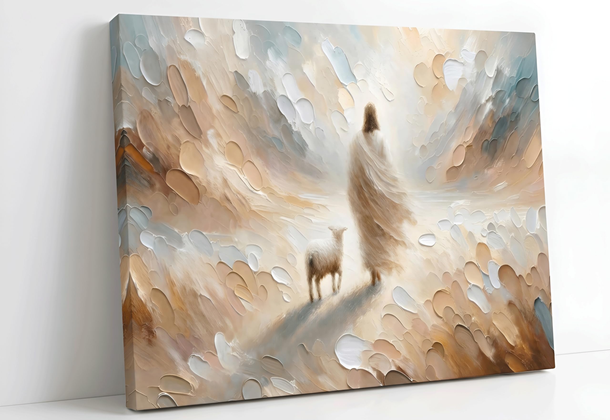 Jesus leaves the 99 sheep Canvas Wall Art Christian Jesus God Savior Wall Decor Picture Lamb Lost Sh