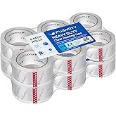 FugaCity Heavy Duty Clear Packing Tape Refills (12 Rolls), Packaging Tape for Moving Sealing, Moving Supplies Shipping Tape,2.7 Mil Thick, 1.88 in Wide,65 Yards Per Roll,Total 780 Yards