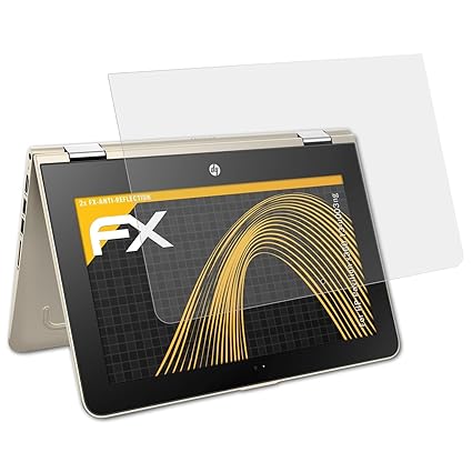 atFolix Panzerfolie kompatibel mit HP Pavilion x360 13-u003ng Schutzfolie, entspiegelnde und stoßdämpfende FX Folie (2X)