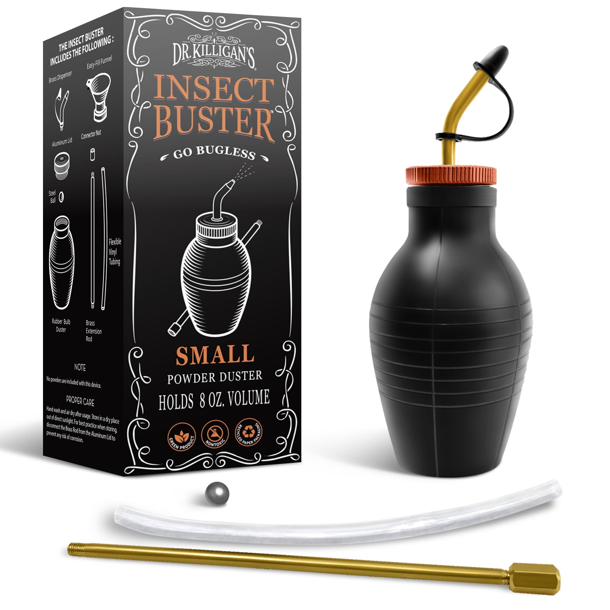 Photo 1 of Dr. Killigan's The Insect Buster - Bulb Duster for Diatomaceous Earth and Other Powders - Effective Dust Application Tool - Small (8 ounces)