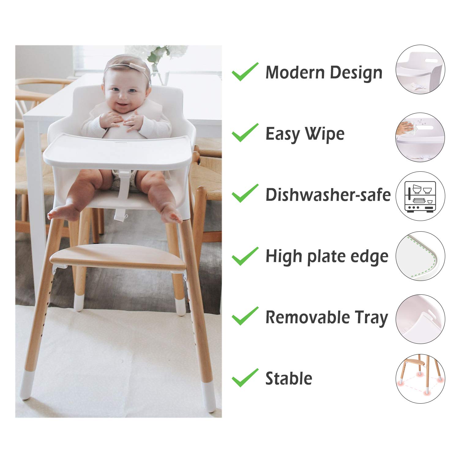 adjustable footrest high chair