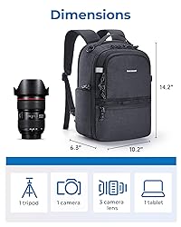 BAGSMART Camera Backpack, DSLR SLR Small Camera