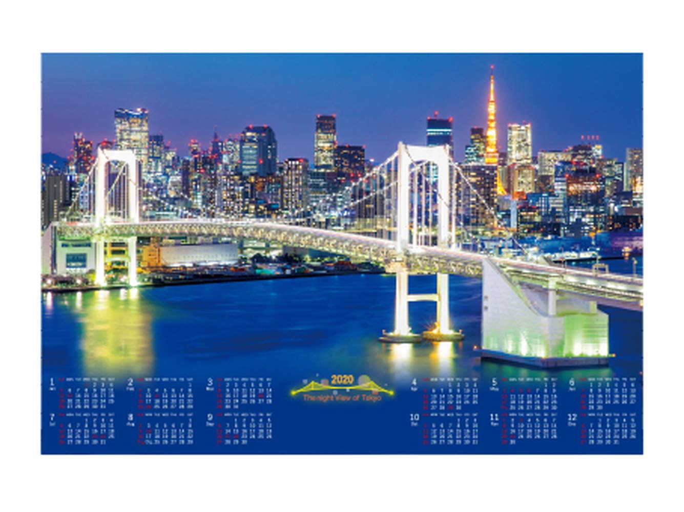 Japanese Calendar Fushimi Ueno Shodo Calendar Wall Hanging Tokyo Bay Area Night View Metallic Fu0037 Amazon Com Books