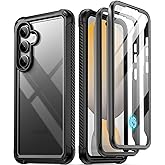 Poetic Guardian Case for Samsung Galaxy S24 FE 5G [20 FT Mil-Grade Drop Tested], Built-in Screen Protector [Work with Fingerprint ID], Full-Body Rugged Shockproof Protective Cover Case, Black/Clear