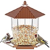 Yieach Bird Feeders for Outdoors Hanging,Large Capacity Birdfeeders for Outside Squirrel Proof,Hanging Mount Bird Seed Feeder Hopper for Cardinals,Finches Food Holder and Garden Decoration,Brown