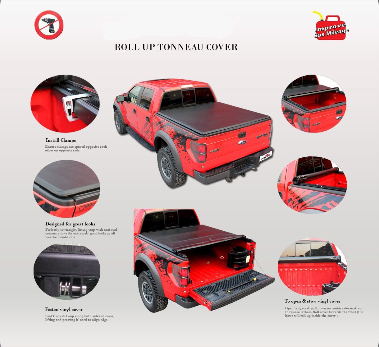 Viogi 1pc Black Vinyl Clamp On Soft Roll Up Top Mount Tonneau Cover W Rails Necessary Mounting Hardware Fit 05 15 Toyota Tacoma Pickup With 5ft 60 3 Fleetside Short Bed Tonneau Covers Amazon Canada