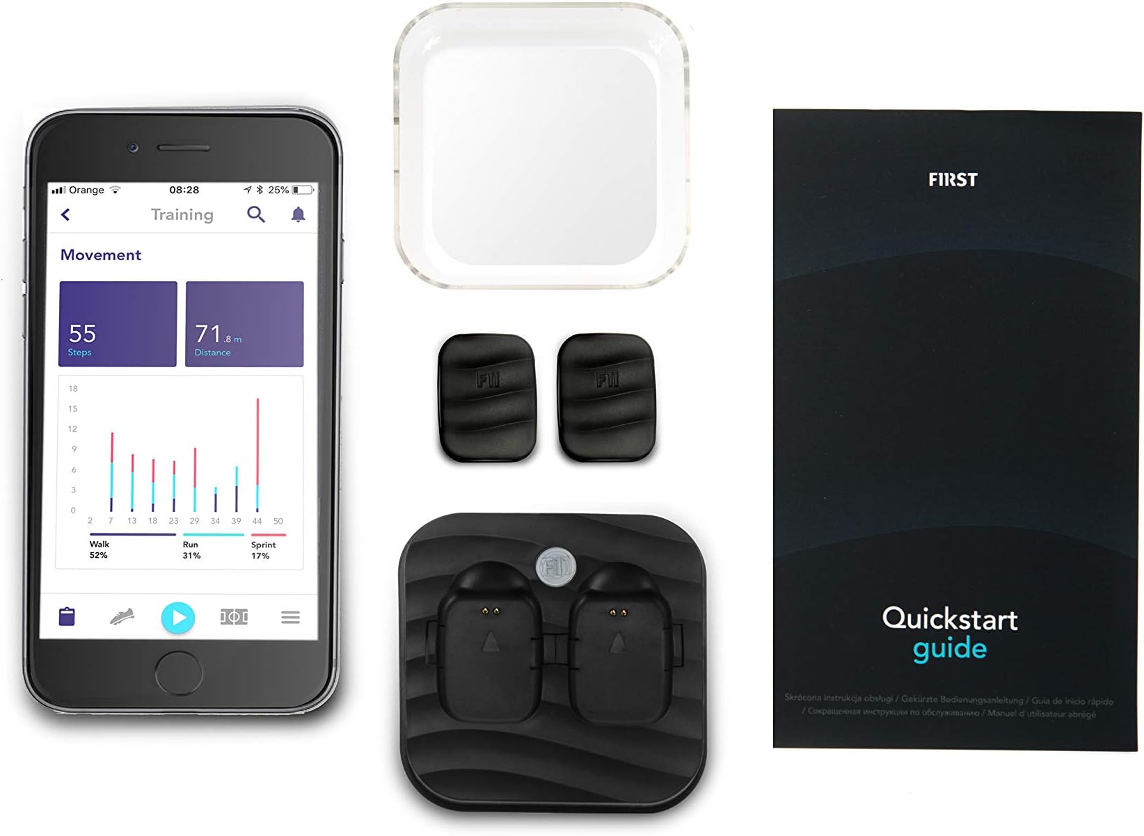 First11 Soccer Tracker Advanced Training System (2 Sensors) Track Activity Data and Stats with Player iPhone and Android App | Skill Trainers for All Players