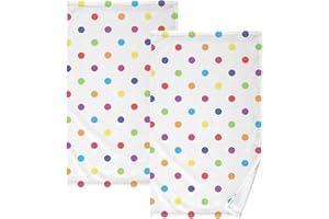 WIHVE Hand Towels 2 Pack Colorful Polka Dot Highly Absorbent Fingertip Towel for Bathroom 16 x 28 Inch
