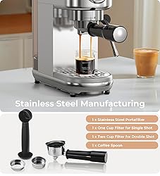 Espresso Machine with Milk Frother, 20 Bar High