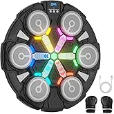 Yucate Music Boxing Machine, Wall-Mounted Punching Bag with Bluetooth and Rhythm Lights, Sports Training Workout Equipment Gifts for Kids and Adults with Gloves, Home, Office and Gym