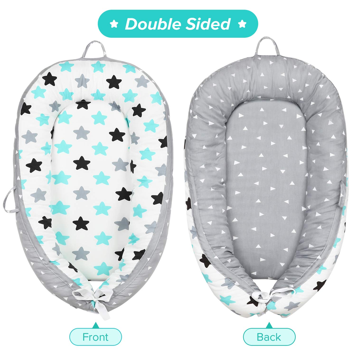Baby Lounger Baby Nest Sharing Co Sleeping Bassinet - Portable Infant Crib for Bedroom/Travel - Premium Organic Cotton & Bigger Size(0-12months) - Removable & Machine Wash & Breathable: Baby