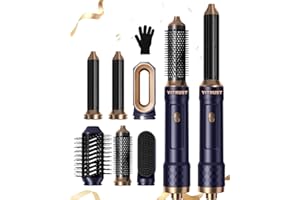 YITRUST 6 in 1 Hair Dryer Brush Hot Air Brush Blow Dryer Brush with Left&Right Air Curling Wand Oval Barrel Brush Frizz-Free Hair Dryer and Styler Volumizer Hair Straightener Brush Curling Brush Women Girl