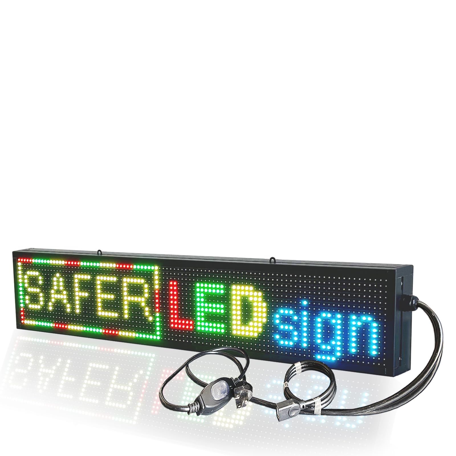 Photo 1 of **CRACKED IN BACK-SEE PICS**LURV LED Programmable Signs 40" x 8", Vibrant Full Color Scrolling Display, High Resolution Brightness, P10 Business Advertising rgb Sign, Store Message Board, Outdoor and indoor, WiFi+USB