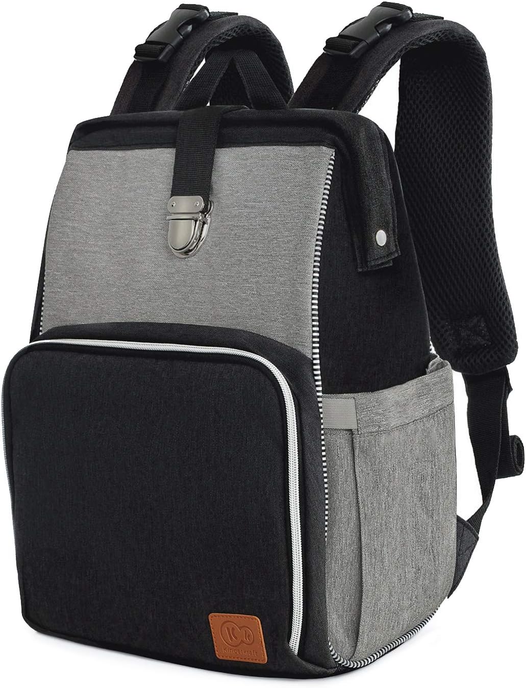 Kinderkraft Baby Changing Backpack Molly Diaper Nappy Bag Universal Waterproof With Change Mat Stroller Straps Thermal Pocket Bottle Pockets Gray Bigamart