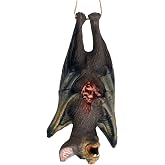 Halloween Hanging Bats Props Trick Toys Simulation Rubber Dead Bat Hanging Ornament Party Decor Prank Prop Cats Dogs Interesting Toys Halloween Party Favors Vampire Rats for Haunted House Decoration