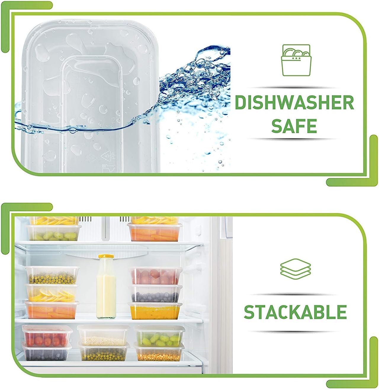  | Food Storage Containers with Lids (50 Pack, 25 Ounce) - Food Containers Meal Prep Plastic Containers with Lids Food Prep Containers Deli Containers with Lids Freezer Containers by Prep Naturals: Soup Bowls