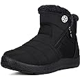 Eagsouni Snow Boots Womens Winter Ankle Boots Ladies Warm Fur Lined Booties Thickening Shoes Zip Flat Sneakers Outdoor Booties