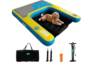 Beyond Marina Dog Pool Ramp - Pup On! Inflatable Water Ramp for Lake Docks Dog Boat Ramps Floating Pontoon Ladder Steps Up to Extra Large Non-Slip EVA Platform